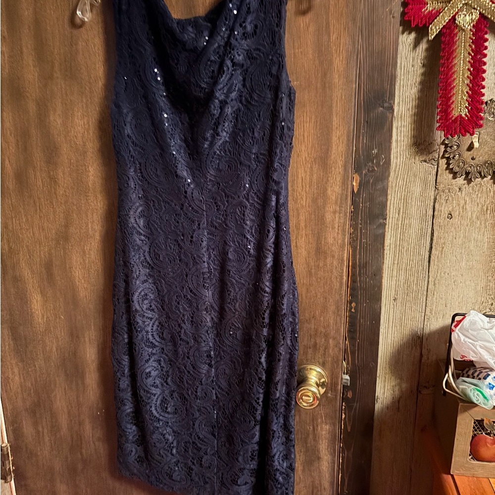 Ralph Lauren lace dress, navy blue size 6. Worn once
